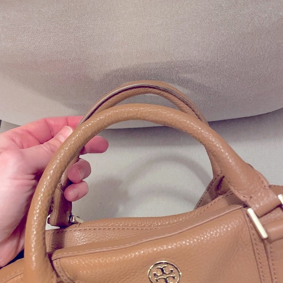 Tory Burch dark tan leather purse with cross body strap. - Picture 8 of 13